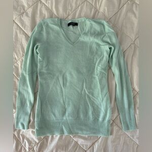 Mint Green Cashmere V-Neck Sweater